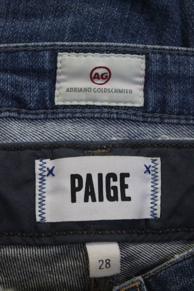 AG Adriano Goldschmied Paige Womens Straight Roll Up Jeans Blue Size 28 30 Lot 2