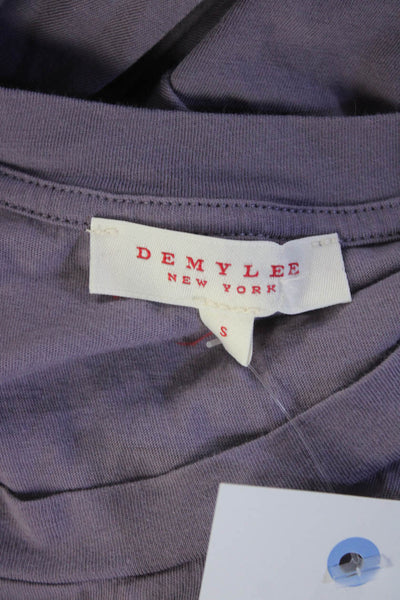 Demylee Womens Cotton Short Sleeve Crewneck Midi T-Shirt Dress Purple Size S