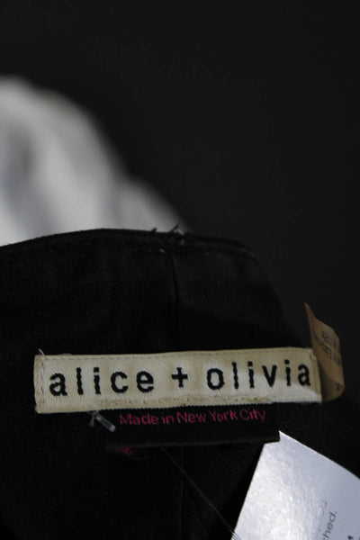 Alice + Olivia Womens Stretch Mid-Rise Hook + Bar Closure Pants Black Size 2