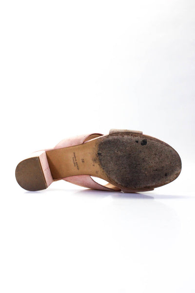 Miu Miu Womens Black Leather Peep Toe High Heels Pumps Shoes Size 9