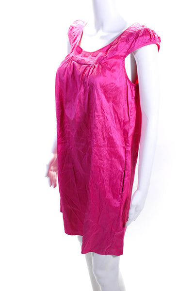 Calypso Saint Barth Womens Fuschia Silk Scoop Neck Sleeveless A-line Dress SizeS