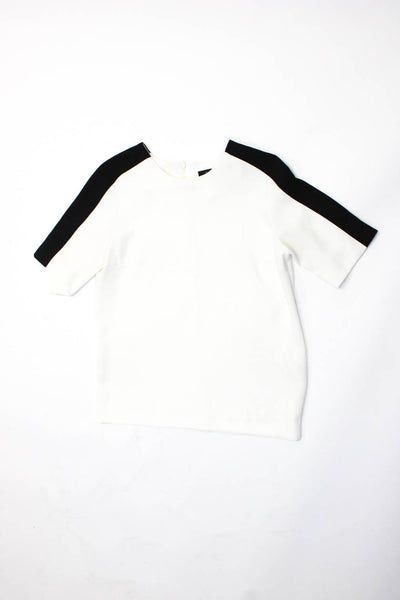 Zara Womens Knit Blouses Tops White Beige Black Size S Lot 2