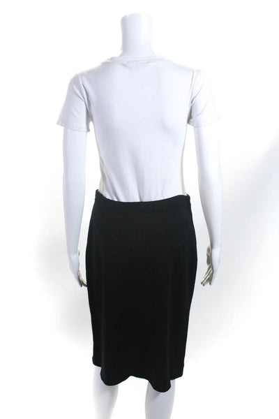 Salvatore Ferragamo Womens Black Wool Stretch A-Line Sweater Skirt Size M