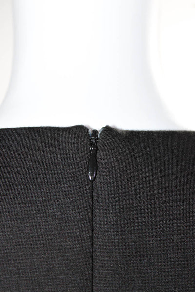 Cynthia Rowley Womens Gem Stoned Round Neck Sleeveless Zip Blouse Black Size S