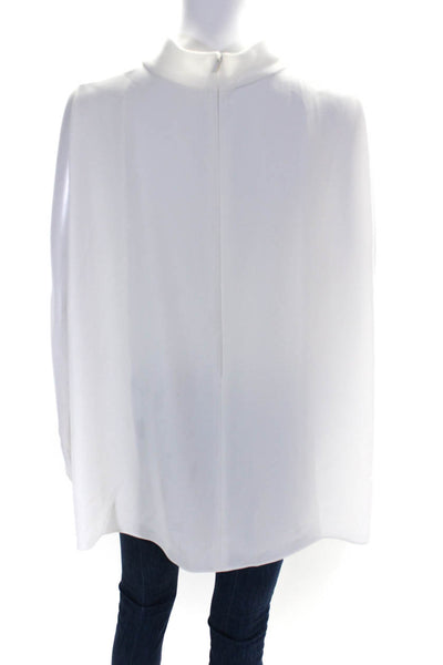 Lafayette 148 New York Womens Back Zipped Sleeveless Blouse Top White Size L