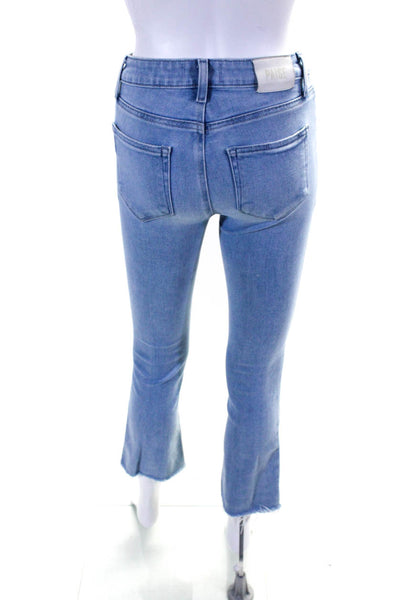 Paige Womens Cotton 5 Pocket Zip Fly Mid-Rise Cropped Flare Jeans Blue Size 23