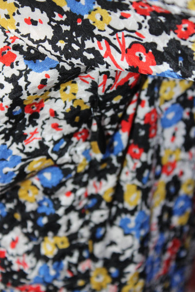 Veronica Beard Womens Silk Floral Print V-Neck Long Sleeve Dress Multicolor 4