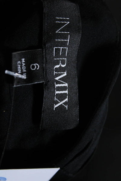 Intermix Womens Silk Cut Out High Neck Long Sleeve Blouse Top Black Size 6