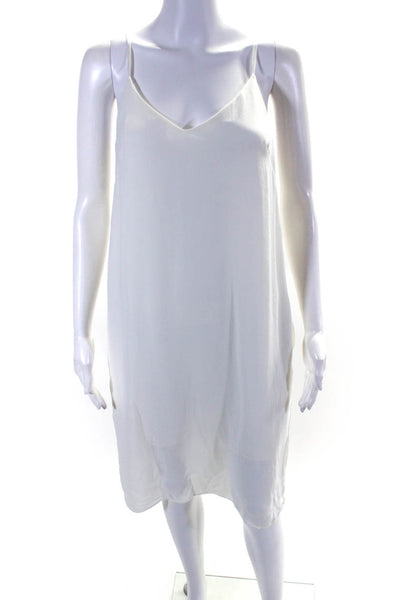 Larkin Hughes Womens Sleeveless Pullover V-Neck Midi Slip Dress White Size S