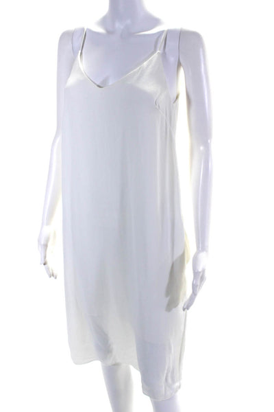 Larkin Hughes Womens Sleeveless Pullover V-Neck Midi Slip Dress White Size S