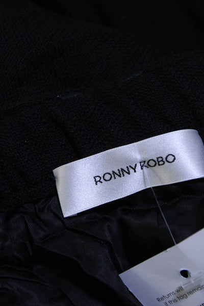 Ronny Kobo Womens Mid Rise Woven Slim Leg Crop Pants Black Size Medium