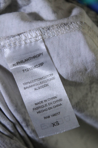 Philanthropy Womens Cotton Python Print Knotted Hem T-Shirt Dress White Size XS