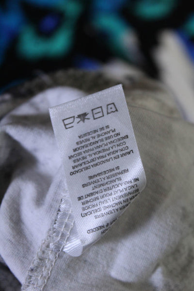 Philanthropy Womens Cotton Python Print Knotted Hem T-Shirt Dress White Size XS
