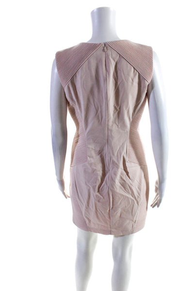 Reiss Womens Contour Sleeveless V-Neck Lined Back Zip Mini Dress Pink Size 8