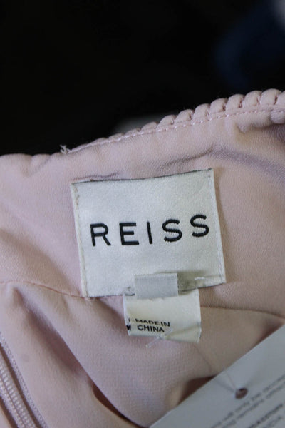 Reiss Womens Contour Sleeveless V-Neck Lined Back Zip Mini Dress Pink Size 8