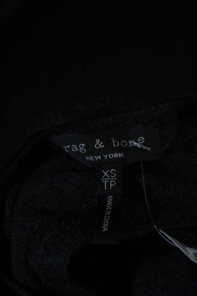 Rag & Bone Womens Merino Wool Tight-Knit V-Neck Long Sleeve Shirt Gray Size XS