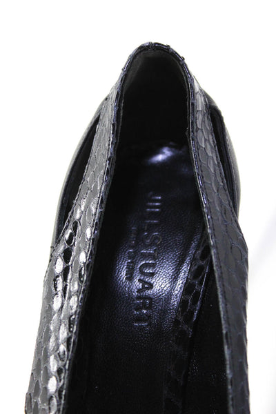 Jill Stuart Womens Leather Snakeskin Print Cut Out Carey Pumps Black Size 7US 37