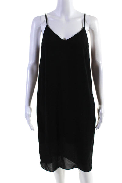 Larkin Hughes Womens V-Neck Sleeveless Knee Length Tank Dress Black Size S