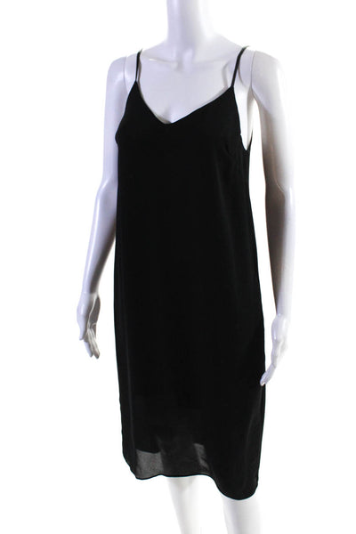 Larkin Hughes Womens V-Neck Sleeveless Knee Length Tank Dress Black Size S