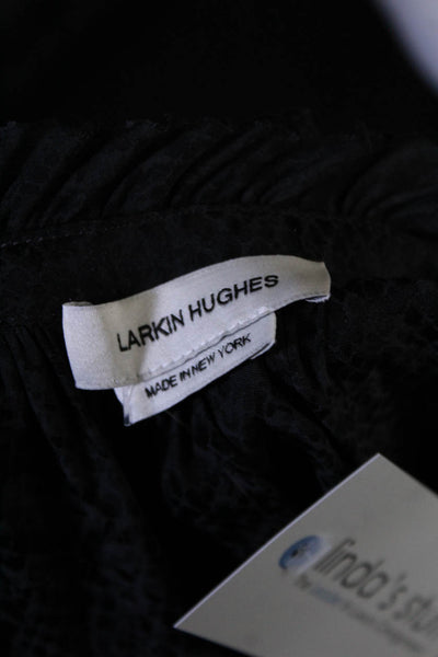 Larkin Hughes Womens Ruffle Trim Long Sleeve Mid-Calf Dress Black Size XS