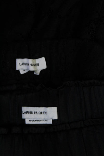 Larkin Hughes Womens Satin Elastic Waist Mid-Calf Skirt Black Size XS Lot 2