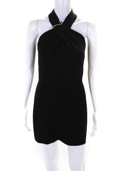 Halston Heritage Womens Sleeveless High Neck Little Black Dress Black Size 0