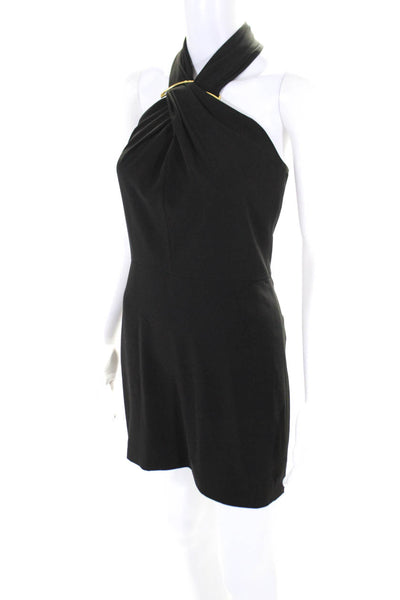 Halston Heritage Womens Sleeveless High Neck Little Black Dress Black Size 0