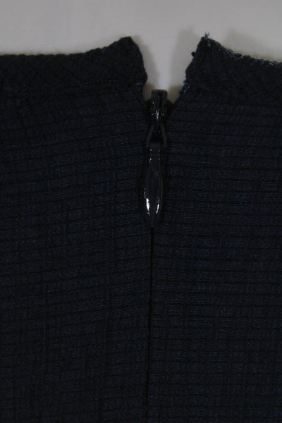 Michael Michael Kors Womens Textured Tiered Hem Cap Sleeve Dress Blue Size XS
