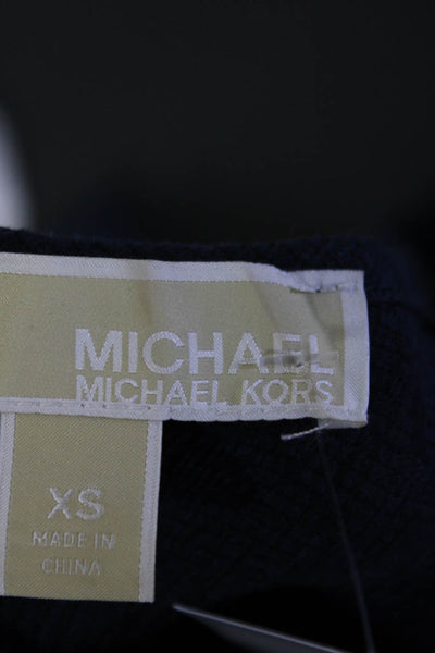 Michael Michael Kors Womens Textured Tiered Hem Cap Sleeve Dress Blue Size XS
