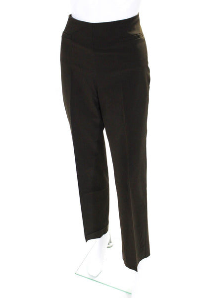 Jenne Maag Womens Creased High Rise Trousers Chocolate Brown Size Medium