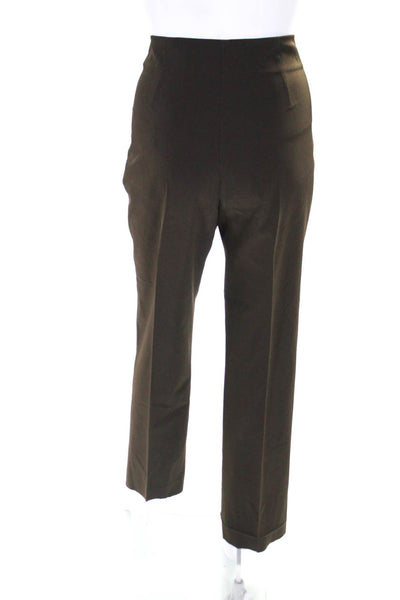 Jenne Maag Womens Creased High Rise Trousers Chocolate Brown Size Medium