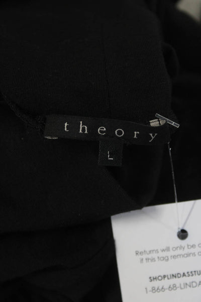 Theory Womens Jersey Knit Long Sleeve Turtleneck Empire Waist Dress Black Size L