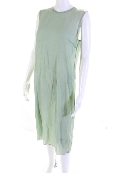 Calvin Klein Womens Sage Green Sheer Crew Neck Sleeveless A-Line Dress Size 8/44