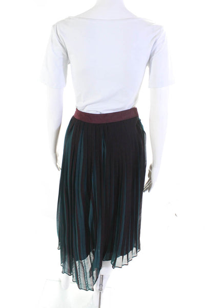By Malene Birger Womens Lined Layered Pleated Zip Up Maxi Skirt Burgundy 42