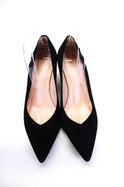 J Crew Women's Suede Pointed Kitten heel Pumps Black Size 9.5