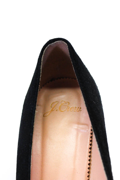 J Crew Women's Suede Pointed Kitten heel Pumps Black Size 9.5