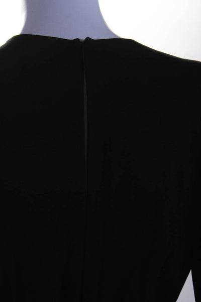 J. Mclaughlin Womens Back Zip Long Sleeve V Neck Straight Leg Jumpsuit Black 0