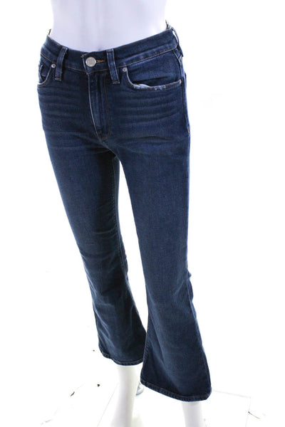 Hudson Womens High Rise Dark Wash Distressed Straight Leg Jeans Blue Size 25