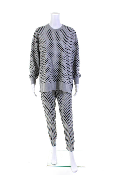 Aniche Womens Knit Star Printed Sweatshirt Sweatpants Set Gray Size S Lot 2