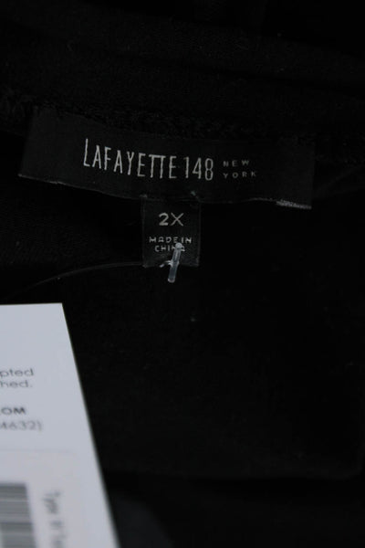 Lafayette 148 New York Womens Long Sleeve Crew Neck Tee Shirt Black Size 2X