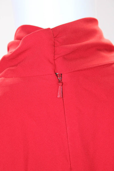 Karen Millen Womens Red High Neck Tie Back Long Sleeve A-Line Dress Size 6
