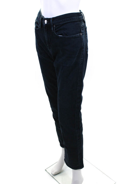 Frame Womens Cotton Dark Wash Buttoned Straight Leg Jeans Blue Size EUR30
