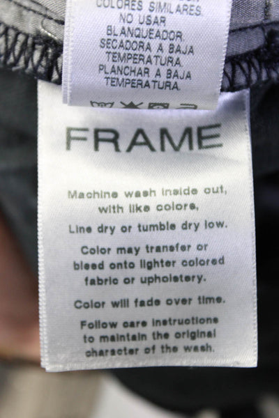 Frame Womens Cotton Dark Wash Buttoned Straight Leg Jeans Blue Size EUR30