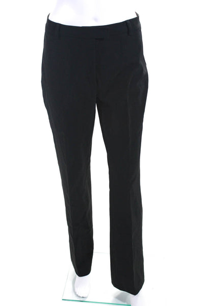 'S Max Mara Womens Flat Front Mid Rise Zippered Slim Straight Pants Black Size 6