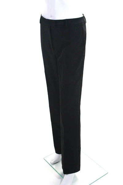 'S Max Mara Womens Flat Front Mid Rise Zippered Slim Straight Pants Black Size 6
