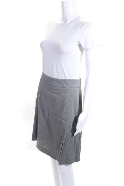 Golfino Womens Houndstooth Knee Length A Line Side Slit Skort Skirt Gray Size 12