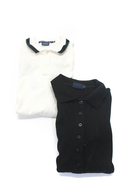 Ralph Lauren Golf Conte of Paris Womens Polo Shirts White Black Size M Lot 2