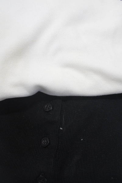 Ralph Lauren Golf Conte of Paris Womens Polo Shirts White Black Size M Lot 2