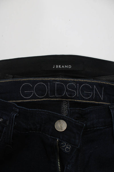 Goldsign J Brand Womens Dark Wash Mid Rise Flared Jeans Blue Black Size 28 Lot 2
