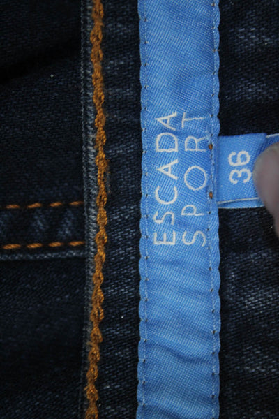 Escada Sport Womens Midrise Five Pocket Embellish Dark Wash Bootcut Pant Size 36